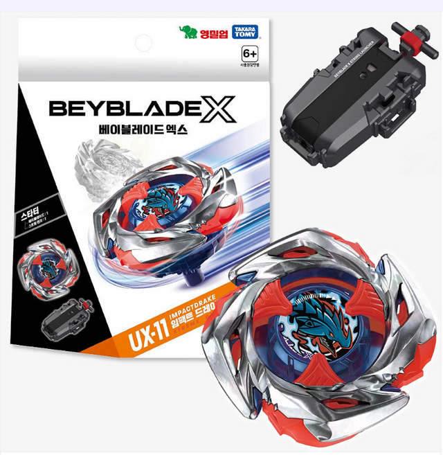 국내배송 타카라토미 베이블레이드 UX-11 스타터 임팩트 드레이크 9-60LR + BX-19 라이논혼, 1개, 다양