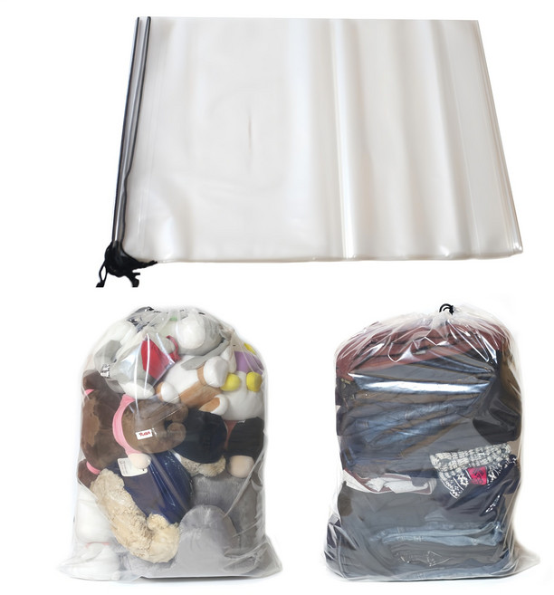 끈조임 투명 두꺼운 비닐봉투 60X70cm 10장, 10개