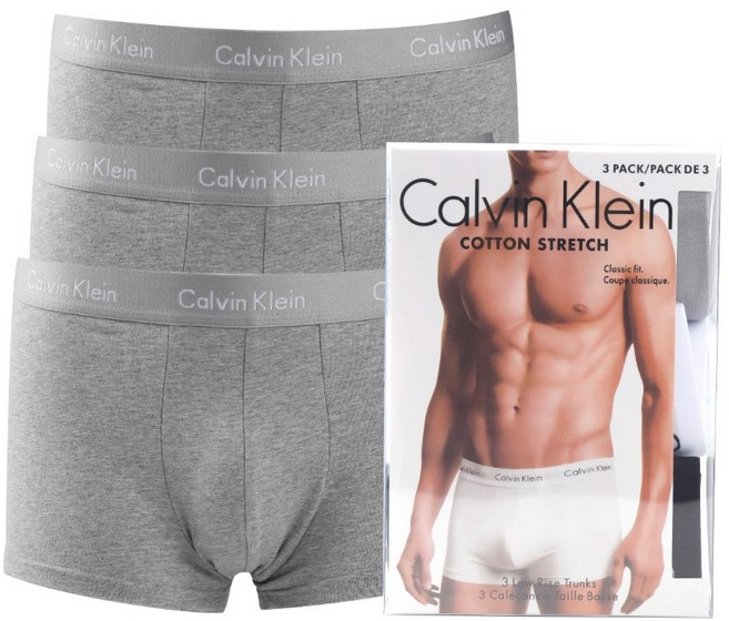 켈빈클라인 CK언더웨어 남성드로즈팬티 3팩 구성 코튼 스트레치 로우 라이즈 트렁크 그레이 회색 3매입
