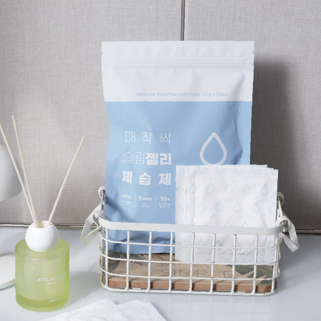 [매직싹] 슬림 젤리 서랍형 습기제거제 30g(20개입), 1세트