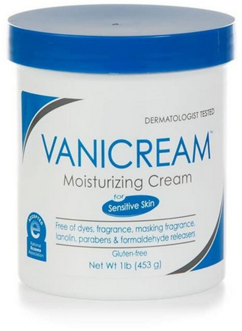 Vanicream 모이스처라이징 스킨 크림 | 민감한 피부용 | 붉고 자극적이거나 갈라진 피부 또는 가려운 피부 진정 | 테스트 완료 | 향 및 파라벤 프리 | 118.3ml(
