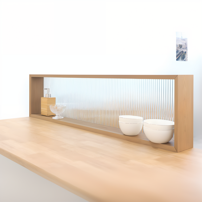 코틸레돈 아일랜드 주방 유리 파티션 잡지대 간이 책장 양념통보관함, 400, 모루(세로결), 진오크