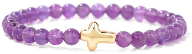 루미모아 천연 원석 십자가 팔찌 탄생석 자수정 오팔 블랙 남여공용 6mm