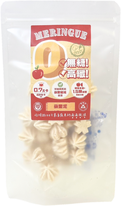 無糖馬林糖-蘋果泥口味 低卡高纖, 10g, 1個