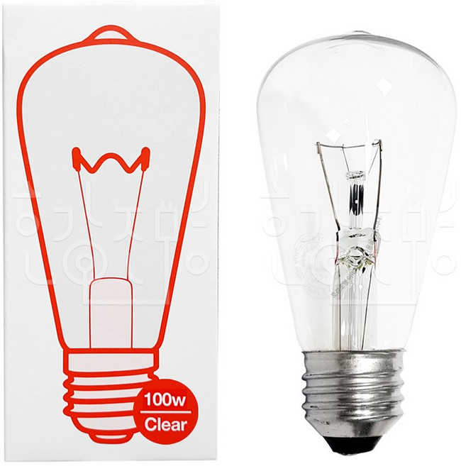 일광전구 백열등 에디슨전구 ST55 100W 투명, 1개