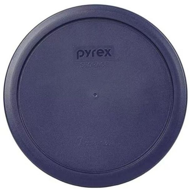 파이렉스 7200 PC 유리 뚜껑 반찬통 밀폐용기 원형, 다크블루 7402, 1개