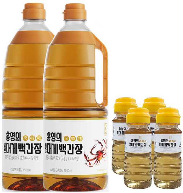 영덕 홍영의 붉은 대게 백간장 1.5L 2개 백간장 100ml 4개 투명하고 맑은 홍게 만능 맛간장, 1개, 3.4L