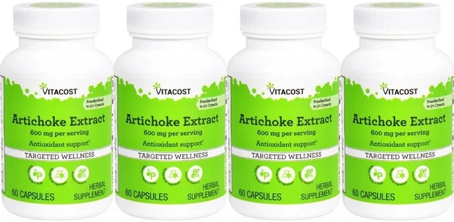 비타코스트 아티초크 추출물 600mg Vitacost Artichoke Extract, 4개, 60정 - 쿠팡