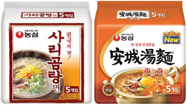 농심 사리곰탕면 110g + 안성탕면 125g 5개 세트, 10개