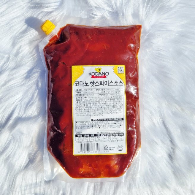 코다노 핫스파이스소스 2kg 매운치킨 닭꼬치 매운 닭강정 양념 불닭 볶음, 5개