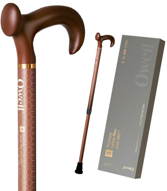오웰 프리미엄 초경량 카본 지팡이 V9, 모카 브라운, 1개
