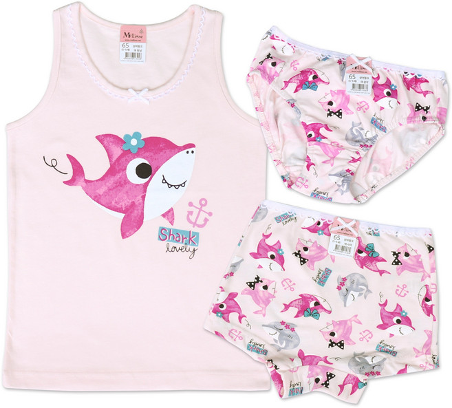 멜리스 상어핑크 면스판 유아동 속옷(런닝 사각 삼각 선택)