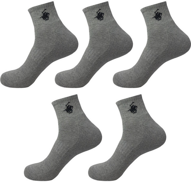 비버리힐스폴로클럽 남성용 빅사이즈 말로고 이중바닥 파일 단목 양말 5켤레