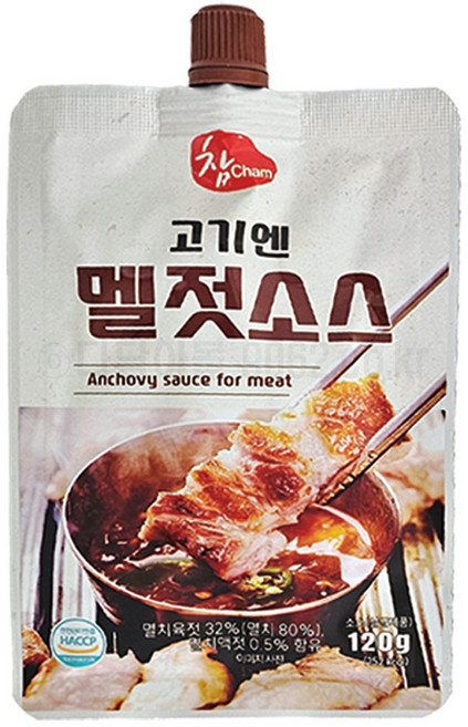 우리식품 고기엔 멜젓소스 120g 1박스 4곽(20개입) 파우치타입, 20개