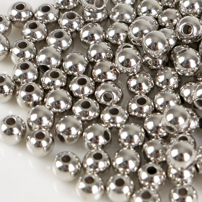 니켈 메탈볼 가벼운 비즈 공예 재료 팔찌 키링 스트랩, 1세트, B0304. 6mm