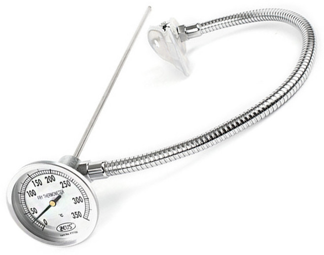 제우스 업소용 아날로그 튀김온도계 거치대 세트 온도계, 1개