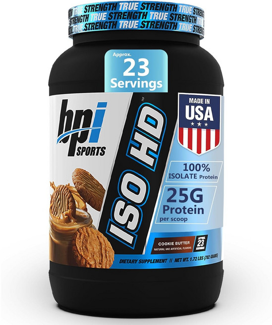 비피아이스포츠 아이소 HD 퓨어 아이솔레이트 프로틴 쿠키 버터, 1개, 782g