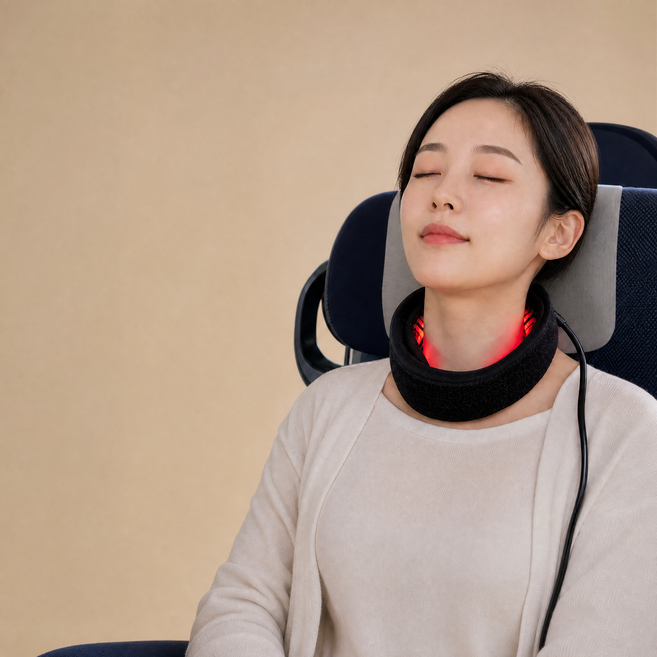 여름철 냉방병관리 근적외선LED 목 보호대 근적외선 LED 목 찜질기/근적외선/근적외선온열치료기/근적외선치료기/근적외선찜질기/근적외선 디스크/LED찜질기