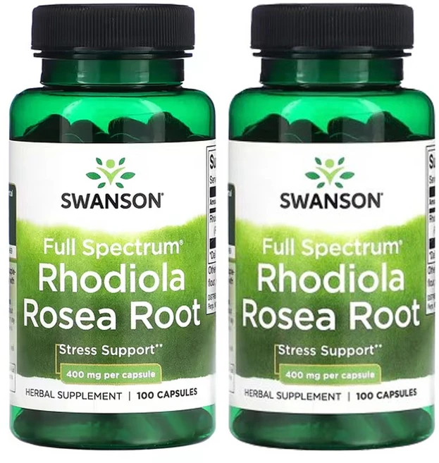 스완슨 풀 스펙트럼 로디올라 로제아 뿌리 400 mg 100 캡슐, 2개, 100정 - 쿠팡
