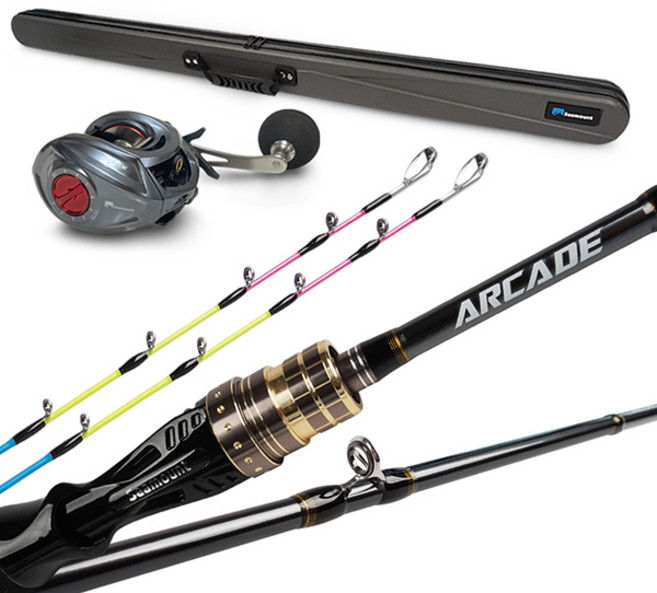 시마운트 아케이드 2탑 +릴 세트/쭈꾸미 갑오징어 올카본 낚시대 쭈갑대, 아케이드 쭈갑 낚시대 세트+케이스(포스100L/좌핸들)