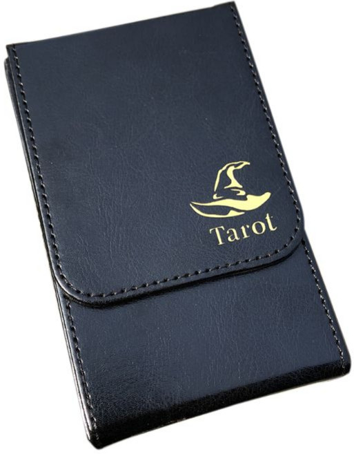 휴대용 타로 카드 저장 상자 더블 가죽 컬렉션 보드 게임 포커 케이스 빨간색 1개, 검은 색 × 1개