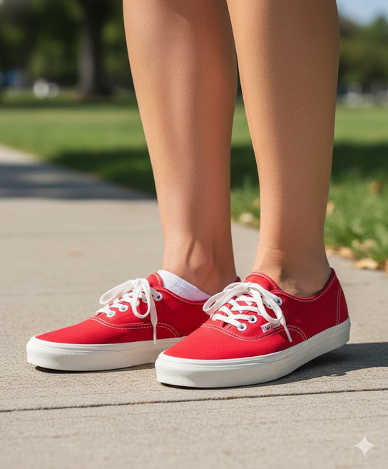 반스 vans 어센틱 로우프로 - 레이싱 레드 VN000D04IZQ1