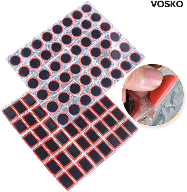 보스코 자전거 타이어 펑크패치 튜브 사각 원형 패치 빵구떼우기, 1.원형 25mm×25mm 48개, 1개