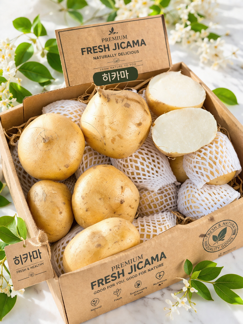 베트남산 히카마 아삭한 생 얌빈 신선 농산물, 1박스, 10kg