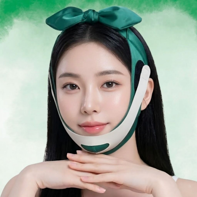 [홈케어] 누브 V라인 턱살 얼굴 페이스 리프팅 밴드 땡기미, 1개, 에메랄드그린