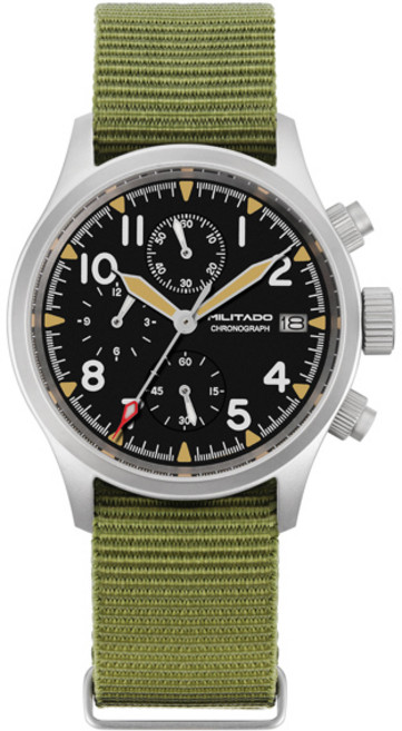 호환 Militado ML1868KF 3 다이얼 쿼츠 시계 VK67 크로노그래프 무브먼트 루미너스 사파이어 글라스 100m 방수 39mm 밀리터리 시계, [05] VK67