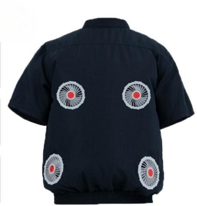 냉풍조끼 쿨조끼 아이스 반팔 작업복 바람 선풍기 4팬 강풍복