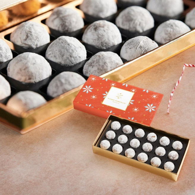 프랑스 피에르마르콜리니 가나슈 코코아 초콜릿 트러플 모양 플루미에 18개입, 1박스, 200g