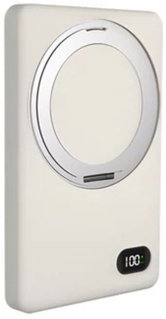 MCK WCT 5000mAh 無線超薄磁吸行動電源 (可可奶), 雪熊白, MCK-WCT 支架無線行動電源