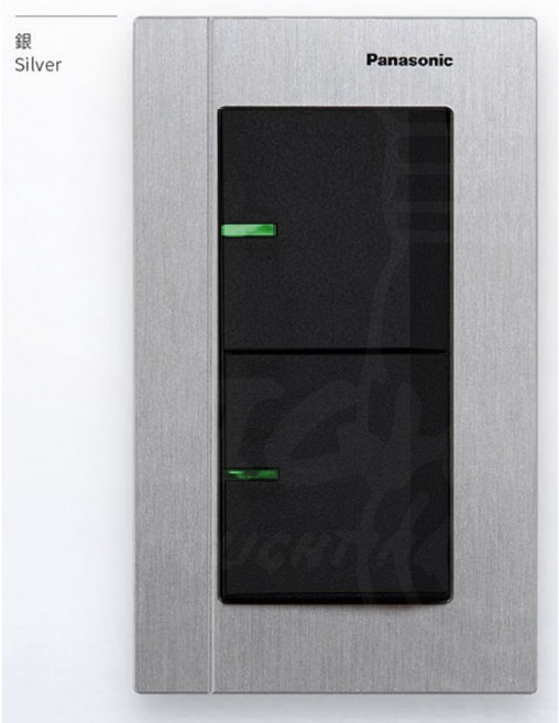 Panasonic 國際牌 GLATIMA系列 螢光開關 2開關 WTGF5252H, 1個, 銀色,直式