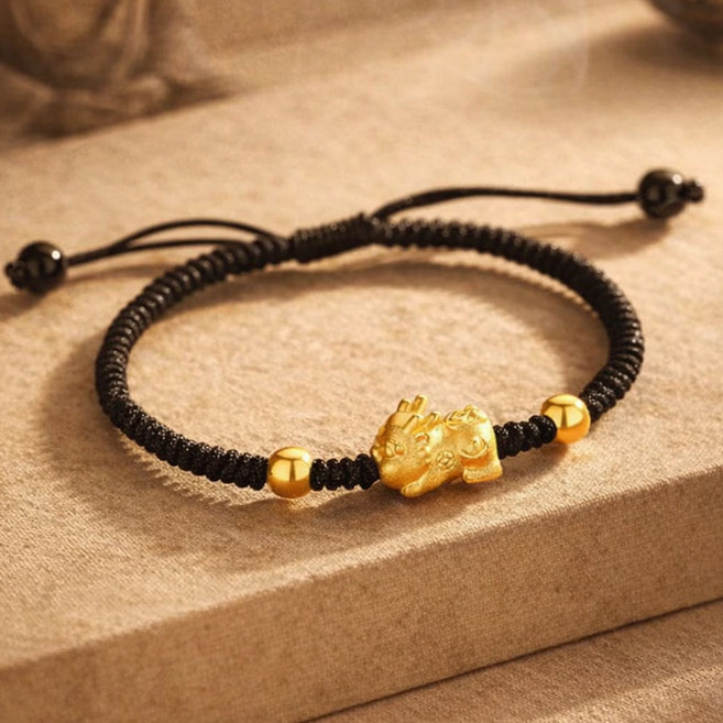 총2개 1+1 행사 비휴 끈 재물 소원 팔찌 / 행운 액막이 사업번창 불교 소망 염원 상승 길이조절가능
