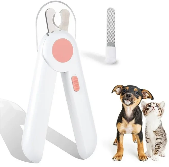 반려동물 안심 LED 발톱깎이 혈관 확인 강아지 고양이 안심 발톱관리, 1개, 화이트