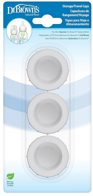 닥터 브라운의 좁은 보관/여행용 캡 항콜릭 옵션+ 젖병용 8온스/250mL 및 4온스/120mL BPA, 3 Count (Pack of 1)
