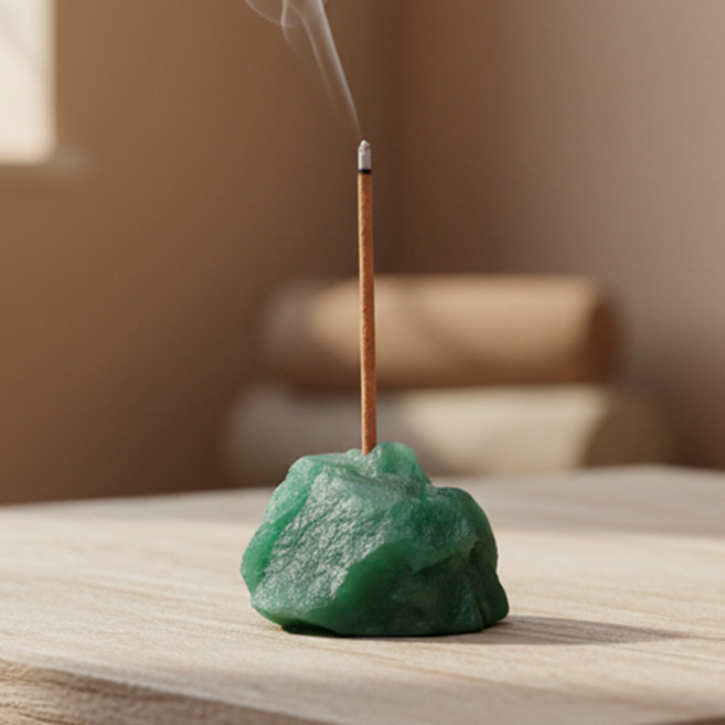 천연 원석 인테리어 요가 명상 스톤 인센스 스틱 홀더 P131, 3)그린아벤츄린