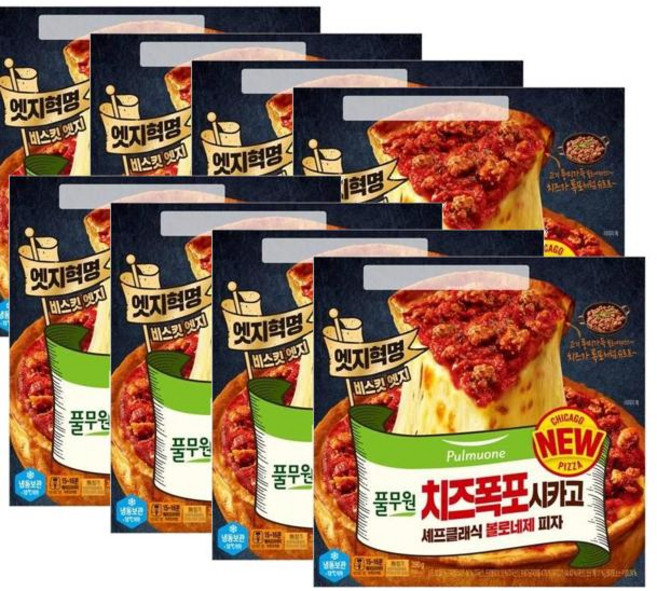 풀무원 치즈폭포시카고 셰프클래식 볼로네제피자, 390g, 8개