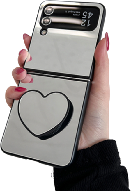 갤럭시 Z플립5 왜곡 방지 전후면 거울 올 미러 하트 스마트톡 케이스 제트플립5 지플립5 Flip5 5G