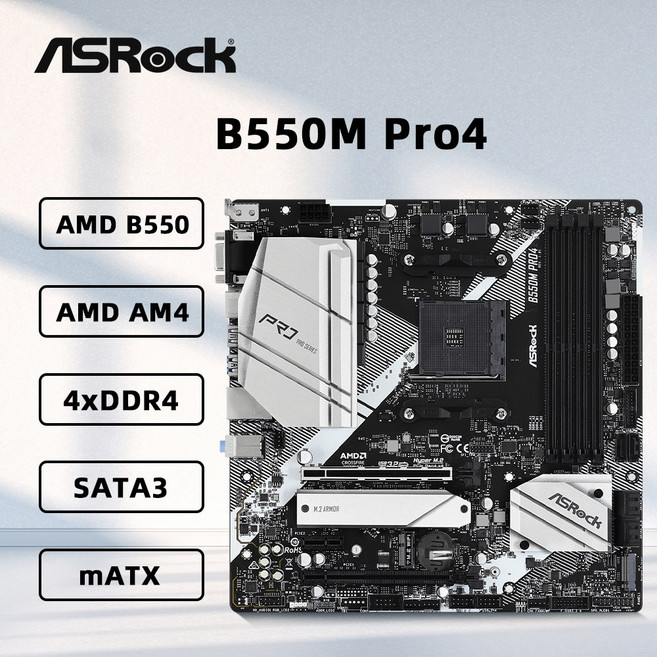 ASROCK B550M PRO4 MATX를 DDR4 5700X3D 5800X3D B550 CPU AMD 지원 마더보드는 RYZEN 3900X AM4 5900X HDMI 5600X, 마더보드