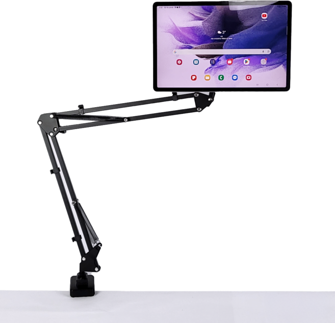 포터블 보조 모니터 테블릿 마그네틱 자바라 스탠드 거치대, 1개, 블랙, HT-C64