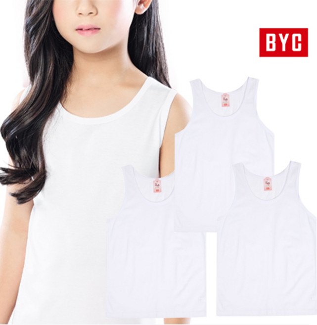 BYC& 슈라네 주니어 런닝 여아동 런닝 순면런닝 민소매런닝 4p