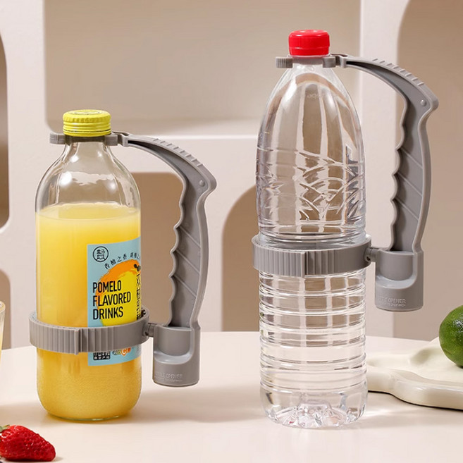 길이조절 물병 손잡이 생수병 음료수병 핸들랙 각종페트병손잡이, 2개, 그레이