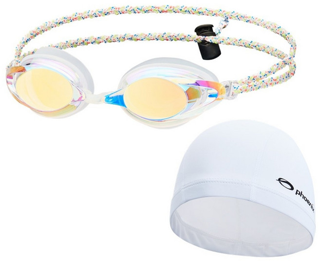 피닉스 미러 패브릭 수경 PN-702M FB + 스판수모 SET, 클리어, 1개