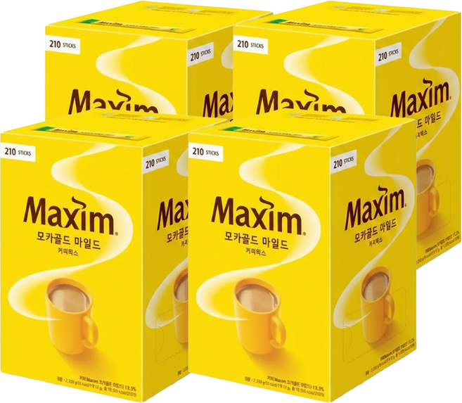 맥심 모카골드 마일드 커피믹스, 12g, 210개입, 4개