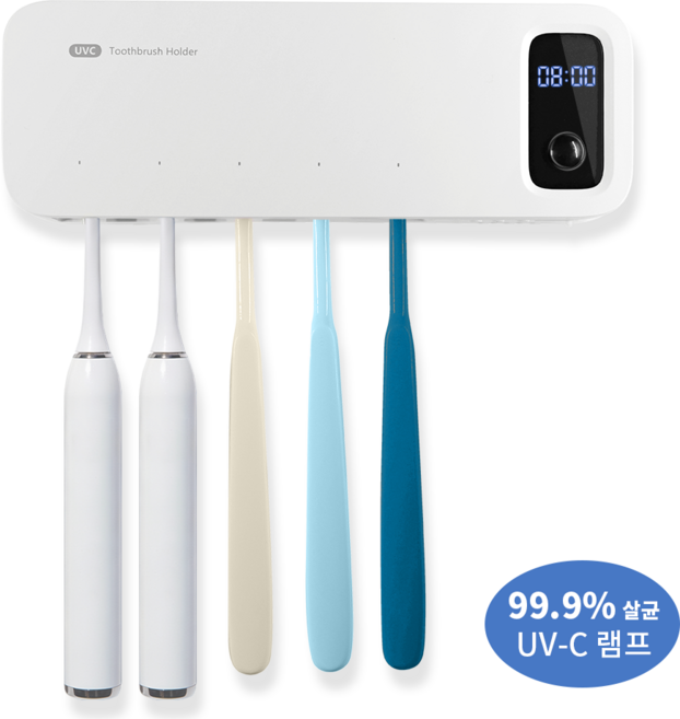 UV-C AI 스마트 케어 칫솔 살균기, white, ES901C