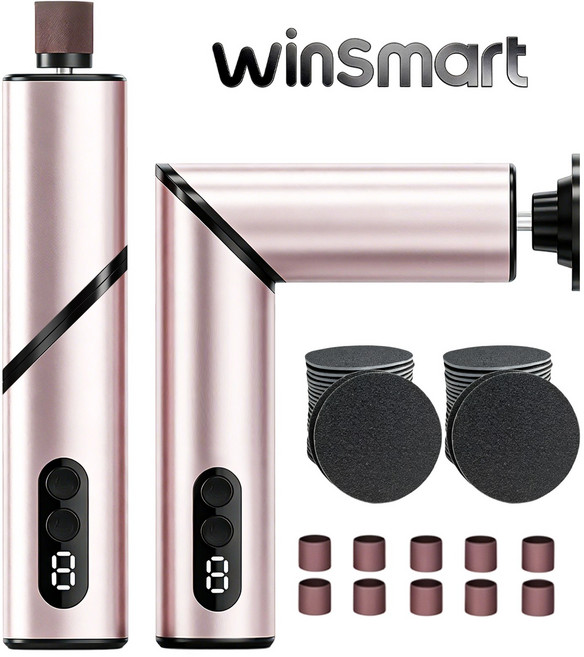 winsmart 2in1 방수접이식 충전식 발각질제거기, 핑크색, F11