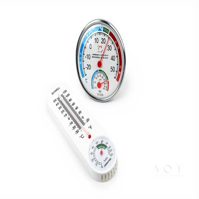 SolSun 아날로그 온습도계 신생아용품, 걸이용 타원형