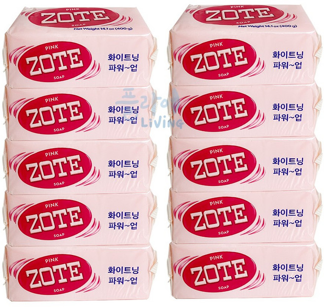 ZOTE 세탁비누 핑크, 400g, 10개